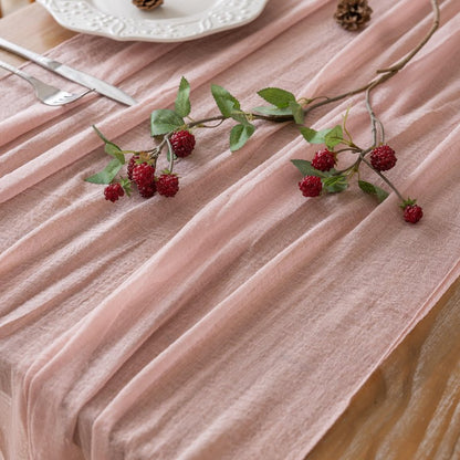 Keketoarrange 10pcs Dusty Pink Gauze Rustic Cheesecloth Table Runner 120 Inch 10 FT for Wedding Baby Shower Bridal Shower Birthday Engagement Garden Outdoor Party Long Sheer Boho Decorations