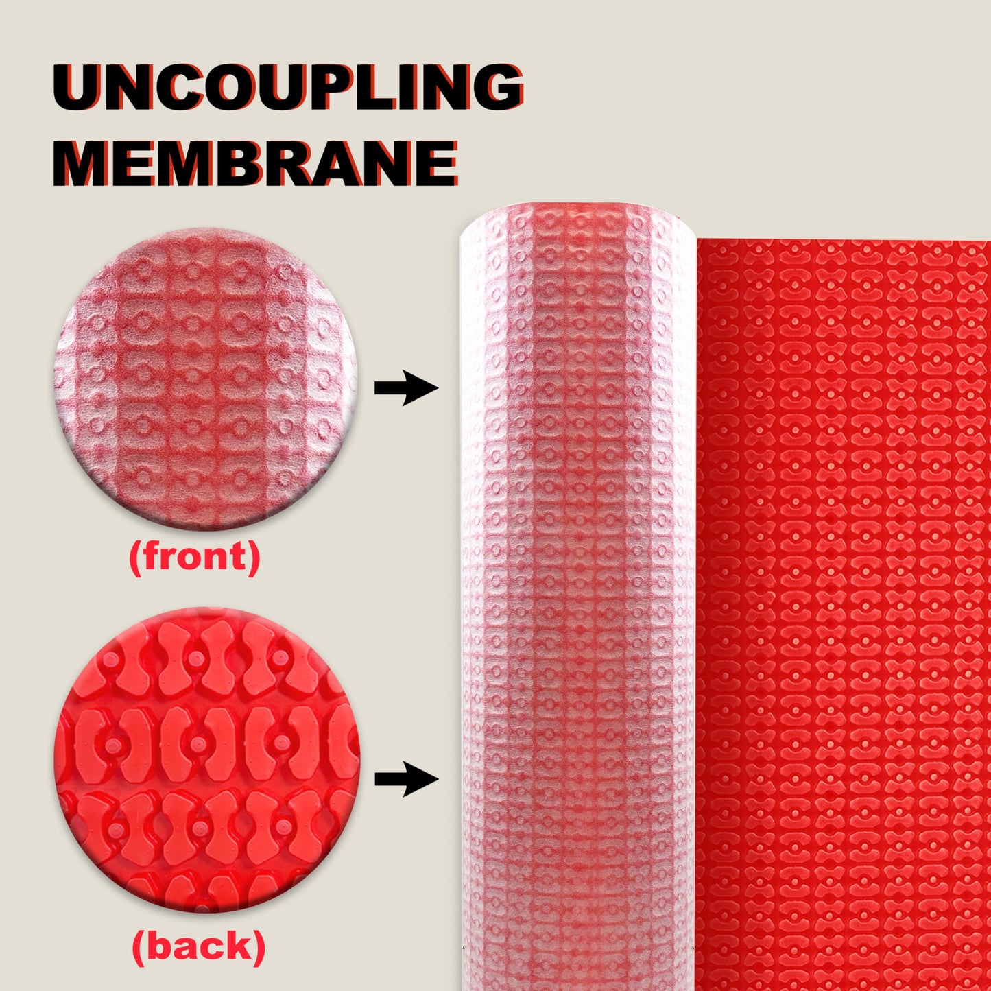 MAXKOSKO Heating Cable Underlayment Membrane, Easy Installation and Uncoupling Heated Floor Mat, Waterproof and Tile Anti-Fracture 161 Sq. Ft.