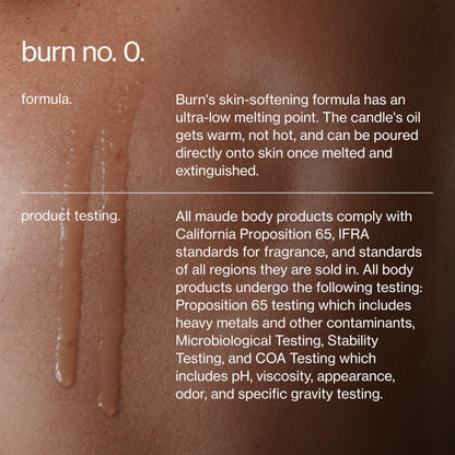 Maude Burn No. 0 - Unscented Hydrating + Skin-Softening Soybean + Jojoba Oil Massage Candle - Fragrance-Free, Soothing Warm Massage Oil Candle - Relaxing Self Care Gifts (4 oz)