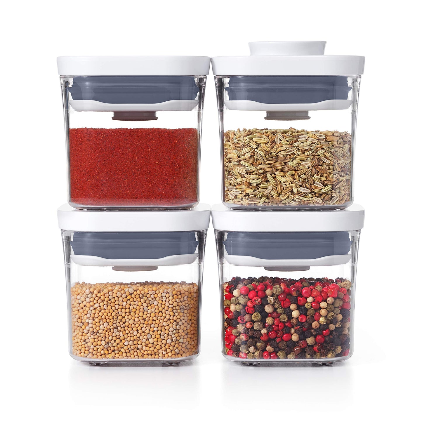 OXO Good Grips 6-Piece POP Container Set with Scoops, 4.4 Qt & 1.1 Qt, White & 4-Piece Mini POP Container Set