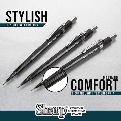 Pentel P209BP2K6 Sharp Mechanical Drafting Pencil, 0.9 mm, Yellow Barrel, 2/Pack
