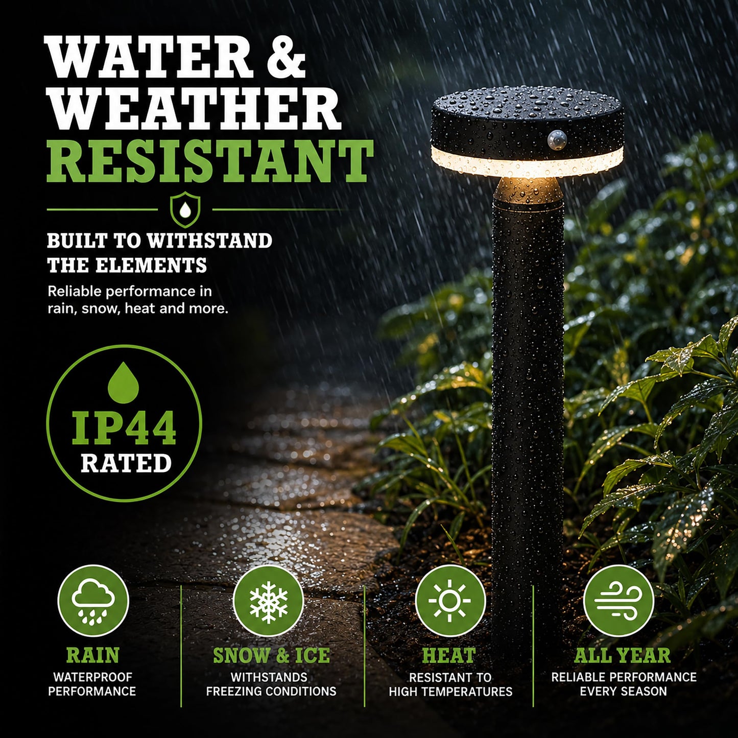 VerLuce - 20" Solar Landscape Lights - Outdoor Solar Lights for Yard - PIR Sensor & Two Light Modes - 50lm & 400lm - Rechargeable Battery Last Up to 55 Hours - 3000K - IP44 Weather Resistant - 4 Pack