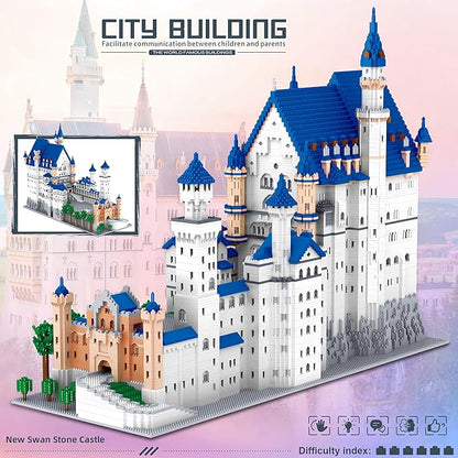 Huge Swan Stone Castle Micro Mini Blocks – 10000pcs Challenging Building Set High-Difficulty 3D Puzzle Ultimate Achievement Cool Decorative Piece Perfect Time-Killer