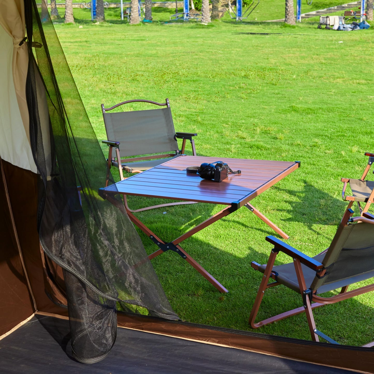 KTT Extra Large Tent 12-14 Person,Family Cabin Tents,2 Rooms,Straight Wall,2 Doors 4 Windows with Mesh,Waterproof,Straight Wall,Big Tent for Outdoor,Picnic,Camping,Gathering(Brown)