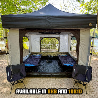 Compact Camper Tent Insert for Compact Shelter – Converts to Enclosed Room with Mesh Windows, Zippered Door, Water-Resistant Floor – Canopy/Frame Sold Separately (10ft x 10ft)