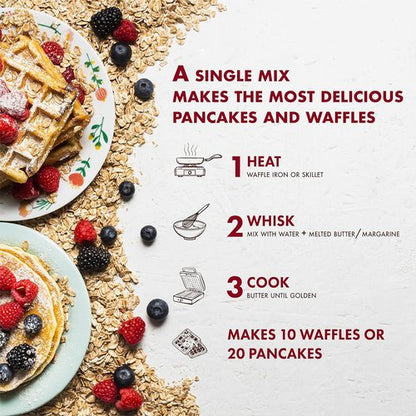 Classique Fare Belgian Waffle Mix - Light & Crisp Waffles, Pancakes, Muffins & Crepes - 16 Oz Box