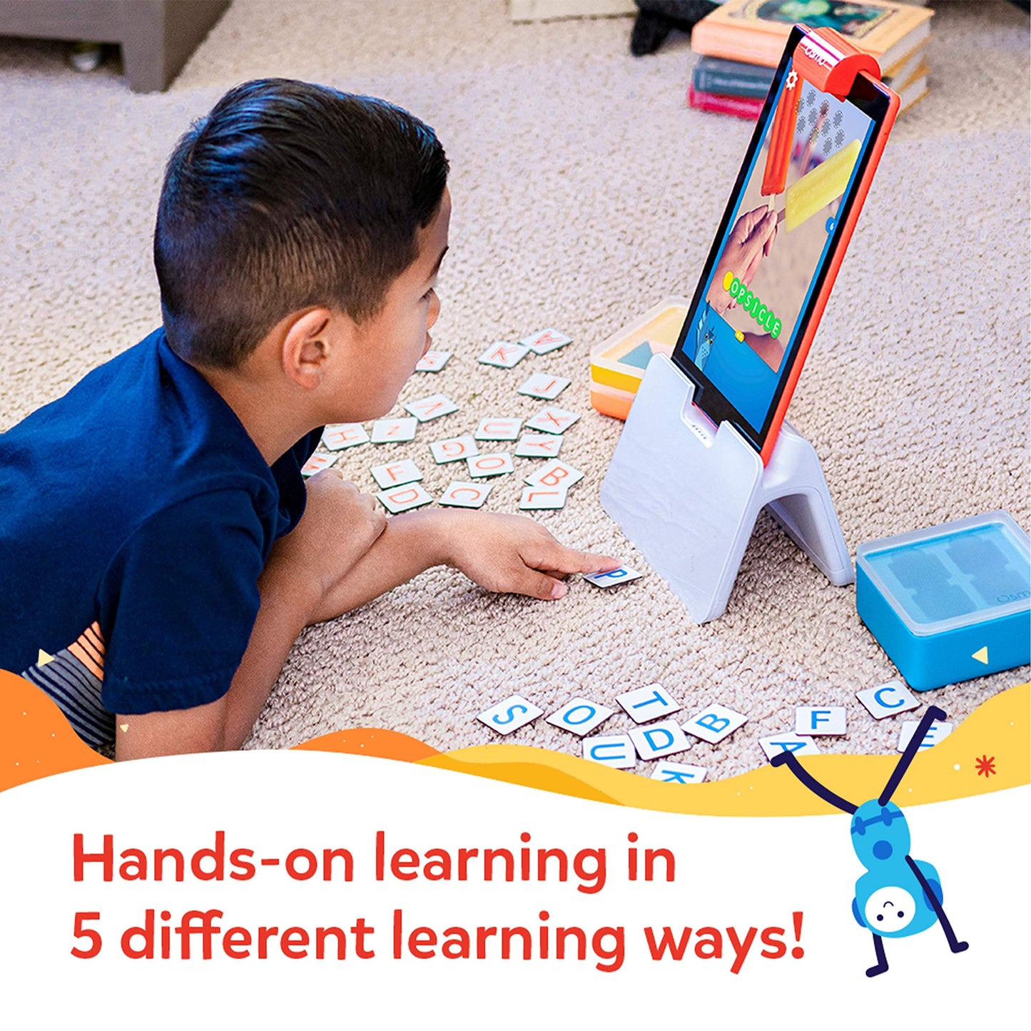 Osmo - Genius Starter Kit for Fire Tablet Plus Coding Family Bundle -Ages 5-10 - Math, Spelling, Creativity, Coding Jam, Awbie, Duo & More (Fire Base Included), 5 Educational Games (Amazon Exclusive)