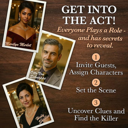 Murder Mystery Party A Taste for Wine &amp Murder – Murder Mystery Dinner Party Game for Adults – Interactive Crime Solving Role Play Game Night Kit with Invitations &amp Clues – Ages 16+