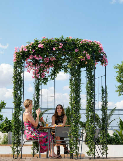 8.8 FT Tall Garden Arch, Decorative Birdcage Metal Arbor for Weddings & Parties, Weather-Resistant Steel Pergola for Climbing Flowers, Outdoor Pavilion for Patio & Backyard