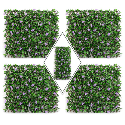 DOEWORKS Expandable Fence Privacy Screen for Balcony Patio Outdoor, 4PCS Faux Ivy Fencing Panel for Backdrop Garden Backyard Home Decorations