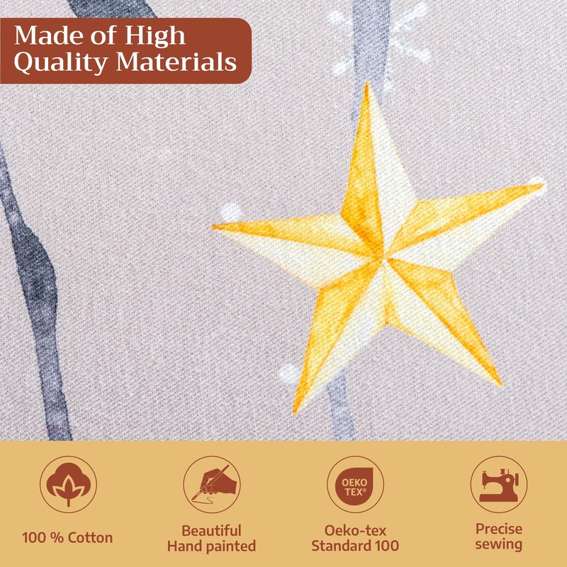 Maison d' Hermine Table Cloth Rectangle Table 100% Cotton 70 x 90 Inches Fall Tablecloth Reusable Everyday Use for Thanksgiving Christmas Decorations Dining Farmhouse Party (Fairy Christmas)