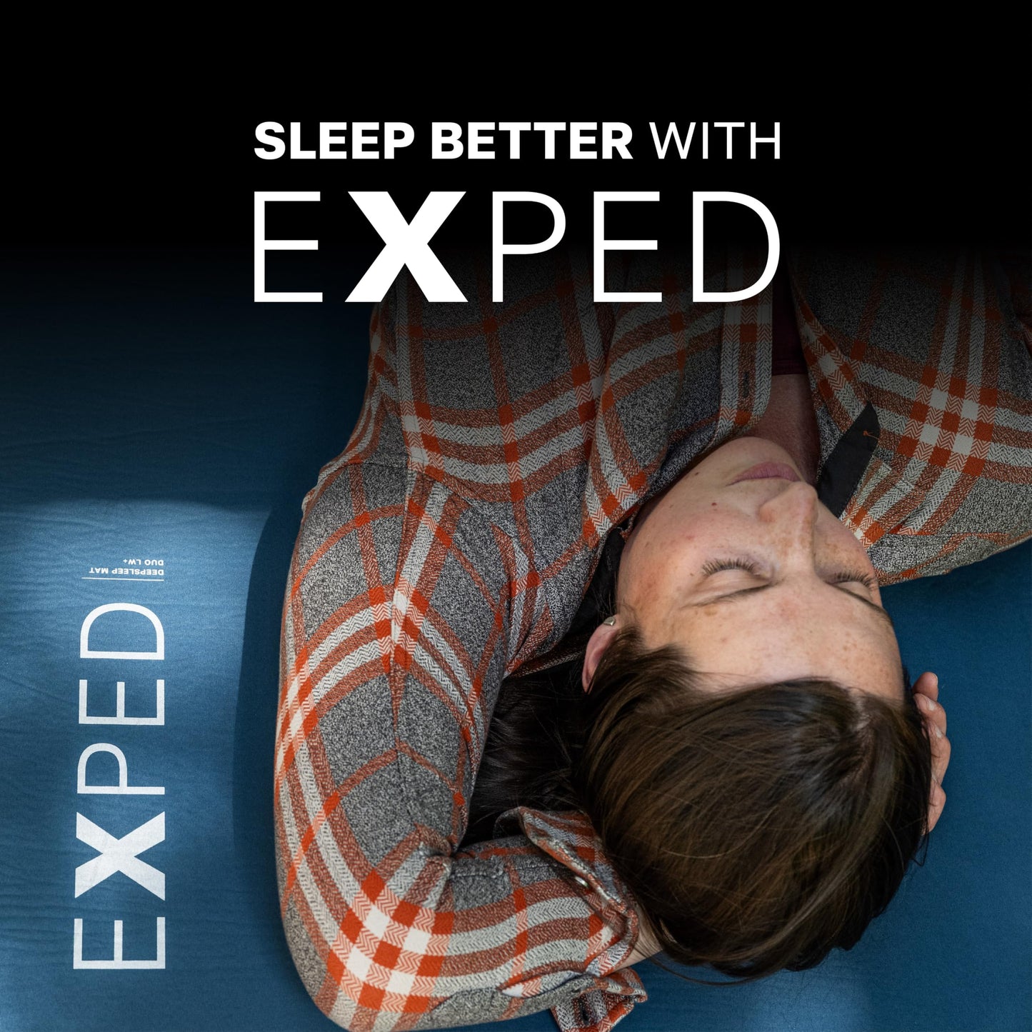 Exped DeepSleep Mat Duo Medium - Self Inflating Firm Car Sleeping Mat, 3” Foam Pad, Pump Included