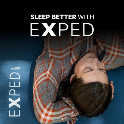 Exped DeepSleep Mat Duo Medium - Self Inflating Firm Car Sleeping Mat, 3” Foam Pad, Pump Included