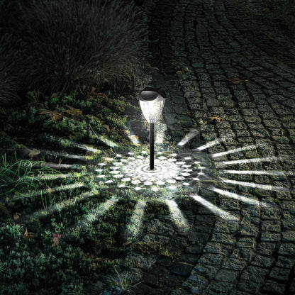 Ensenior 8-Pack Solar Garden Lights, 6500K LED, Cool White, Waterproof, Auto ON/OFF, Plastic, Model CP3-10CM-65K-08-BL