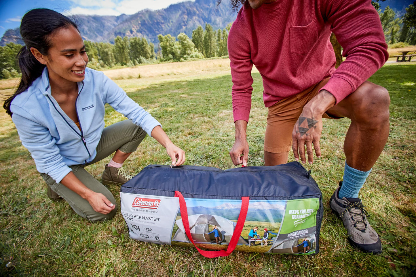 Coleman WeatherMaster 10-Person Camping Tent with Rainfly & Room Divider, Spacious Weatherproof Family Tent with Carry Bag