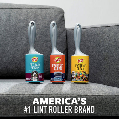 Scotch-Brite Pet Extra Sticky Large Surface Roller, Designed for Pet Hair, 60 Sheets