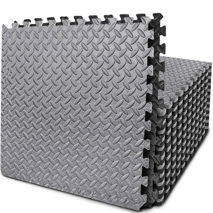 Puzzle Exercise Mat with 24 Tiles Interlocking Foam Mats, EVA Foam Floor Tiles, Protective Flooring Mats Interlocking for Gym Equipment and Cushion for Workouts