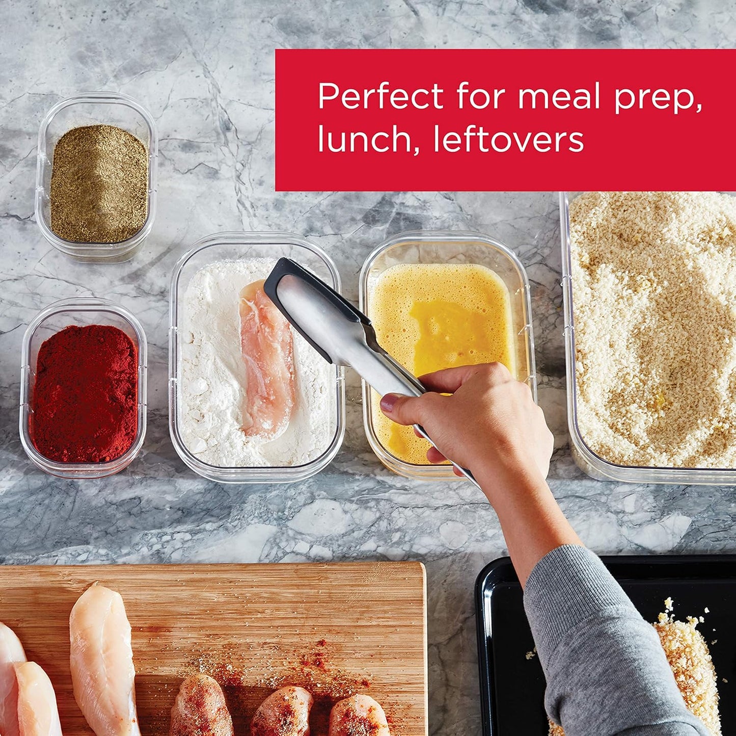 Rubbermaid Brilliance Food Storage Containers - 14 Piece BPA-Free, Leak Proof, Clear Design
