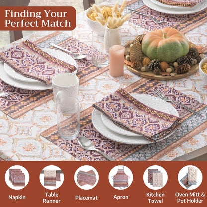 Maison d' Hermine Table Cloth Rectangle Table 100% Cotton 54 x 72 Inches Fall Tablecloth Reusable Everyday Use for Thanksgiving Christmas Decorations Dining Farmhouse Party (Fair Isle)