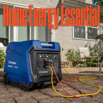 Westinghouse 5000 Peak Watt Super Quiet Portable Inverter Generator, Wheel & Handle Kit, RV Ready 30A Outlet, Gas Powered, CO Sensor, Parallel Capable,Blue