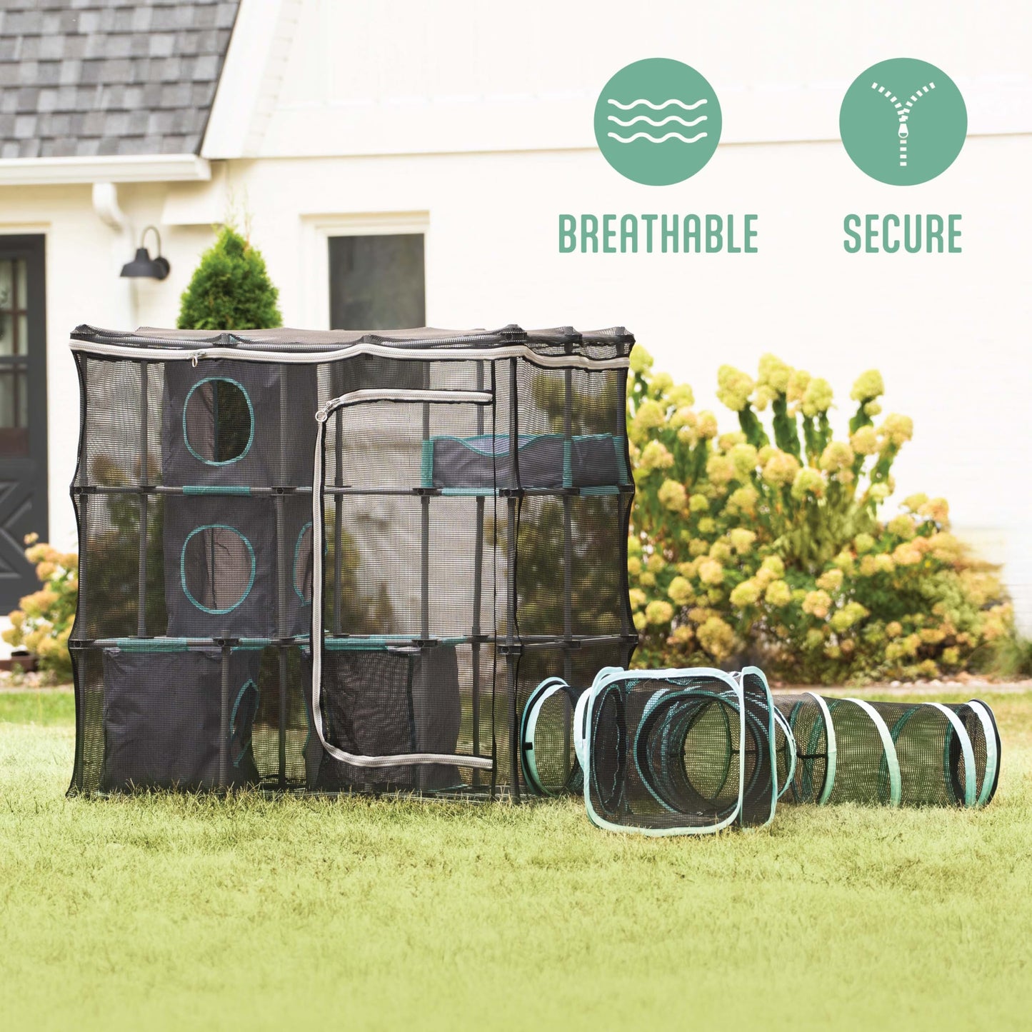 Kitty City Outdoor Catio Furniture and Play Kits for Cats, Outdoor Mega Kit