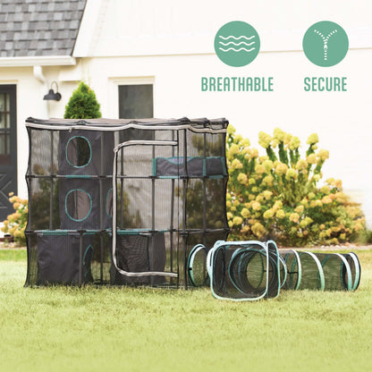 Kitty City Outdoor Catio Furniture and Play Kits for Cats, Outdoor Mega Kit