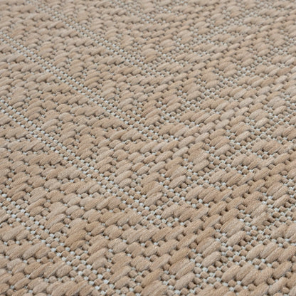 Adiva Rugs Outdoor Indoor Area Rug, Weather Resistant, Easy to Clean, Stain Resistant Floor Mat for Dining Room, Backyard, Deck, Patio (Natural Beige, 6' x 9')