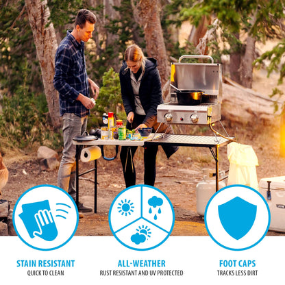LIFETIME Folding Tailgate Table with Grill Rack, Portable Outdoor Camping Station, 5-Foot