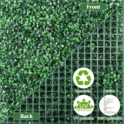 Sunnyglade 40"x120" Artificial Boxwood Roll Panels, UV-Resistant Artificial Privacy Fence Screen, Ivy Leaves Grass Wall Roll Panels for Garden Balcony Patio Decor (40x120 in)