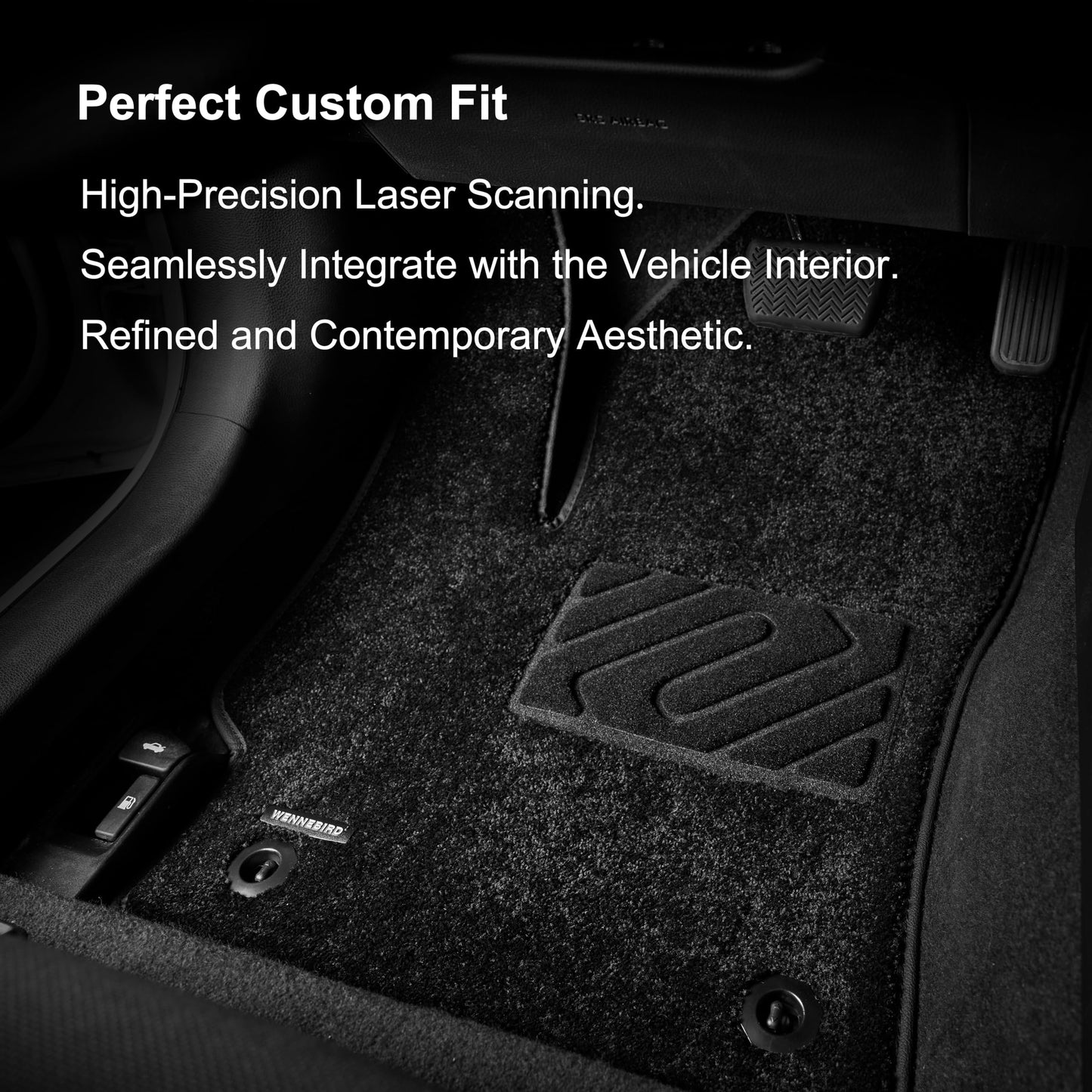 WENNEBIRD Superior Carpet Floor Mats for 2018-2024 Ford Expedition/Expedition MAX 8 Seats (Not for 7 Seats), 0.6-Inch Ultra-Thick, Noise-Reducing, All-Weather Waterproof Anti-Slip – 4-Pc Set