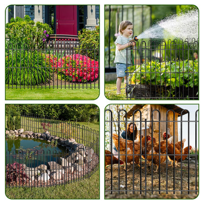 25 Panels Decorative Garden Fence, 50ft X 32in Rustproof Metal Animal Barrier Fence, No Dig Fence Garden Fence, Arched Flower Bed Edging Ornamental Wire Border Fencing for Outdoor Yard, Patio Decor