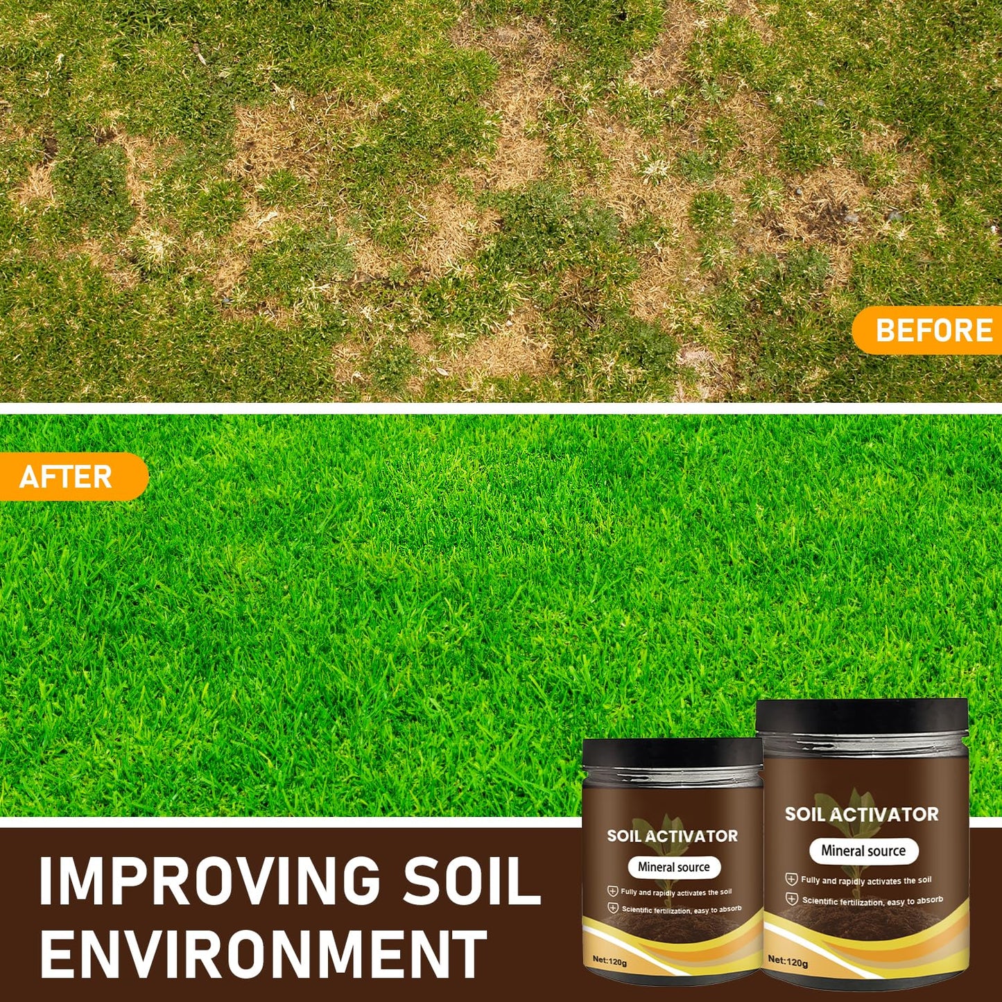 Organic Soil Activators by [Brand Name] - Water-Soluble Plant Fertilizers for Optimal Nutrient Uptake | 120g