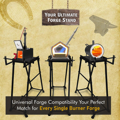 SIMOND STORE Forge Starter kit Stand - Compatible with All Single Burner Blacksmith Forge Kit - Steel Blacksmithing Starter Kit - Propane Forge Kit Stand 12 inch Home Forge Starter Kit Tool Stand…