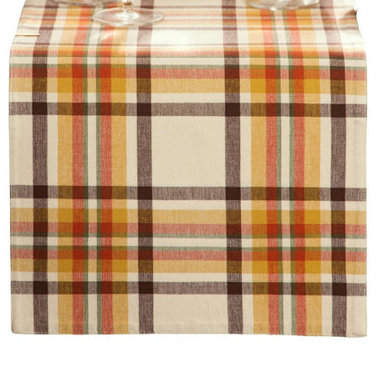 Elrene Home Fashions Russet Harvest Woven Plaid Table Runner, 13"x70"