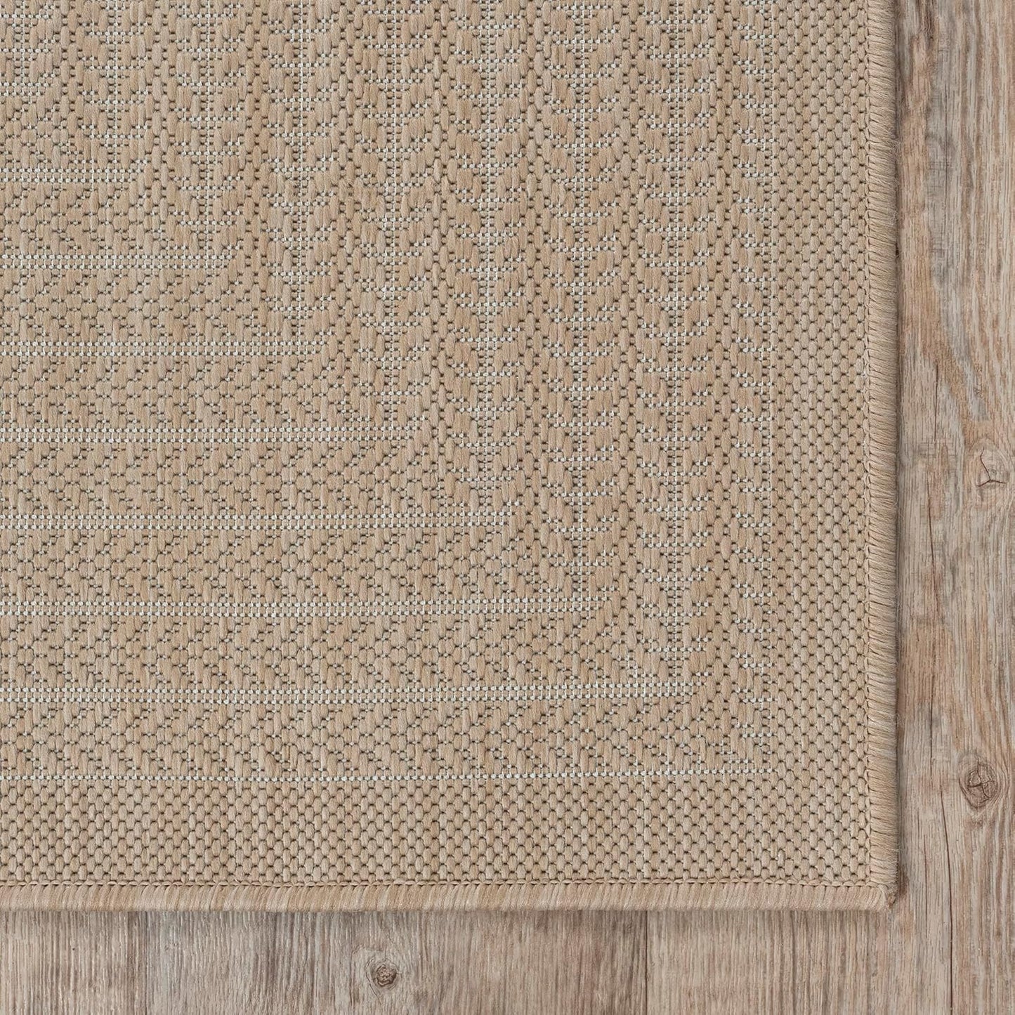 Adiva Rugs Outdoor Indoor Area Rug, Weather Resistant, Easy to Clean, Stain Resistant Floor Mat for Dining Room, Backyard, Deck, Patio (Natural Beige, 6' x 9')