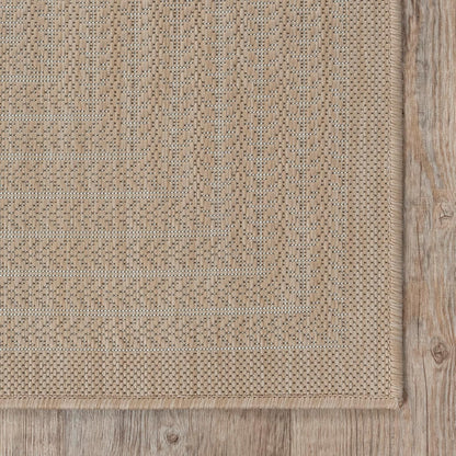 Adiva Rugs Outdoor Indoor Area Rug, Weather Resistant, Easy to Clean, Stain Resistant Floor Mat for Dining Room, Backyard, Deck, Patio (Natural Beige, 6' x 9')