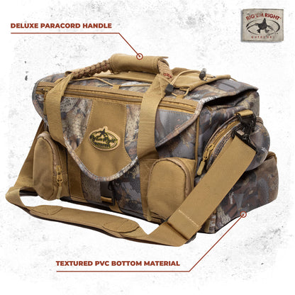 Rig'Em Right Waterfowl Shell Shocker XLT Duck Hunting Blind Bag with Molded Ammo Compartments, Sunglasses Case, Drink Holder and More (Gore Optifade Timber Camo)