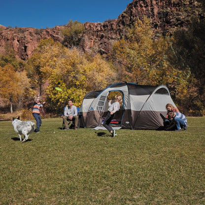 Wenzel Aspen Hills 8P Camp Cabin Tent – Huge 8 Person Car Camping Shelter, Fits 3 Queen Airbeds, 4 Windows, Waterproof Fly, 10 Year Warranty