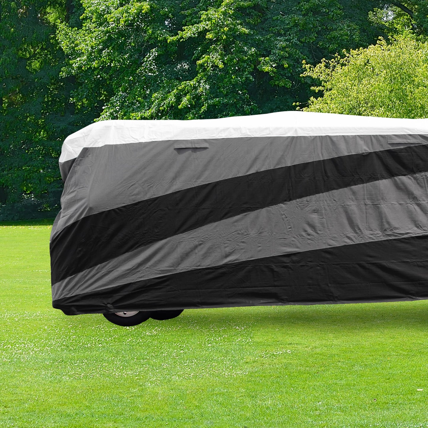 Camco ULTRAGuard Supreme RV Cover - Fits 37-40ft Class A Campers - Shelter Your RV from The Elements - Near Custom Fit Camper Cover Features Covered Air Vents & Rear Cinching Straps (56108)