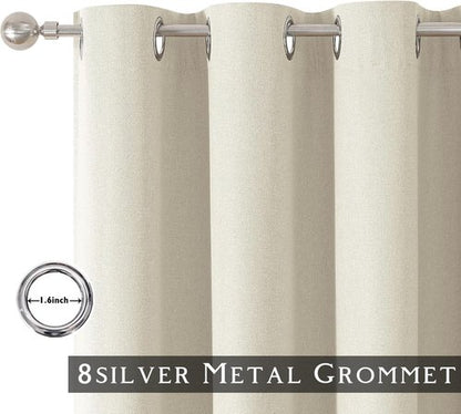 ChrisDowa Blackout Curtains - 100% Solid Birch | Thermal Insulated & Soundproof | 45" Long, 2 Panels