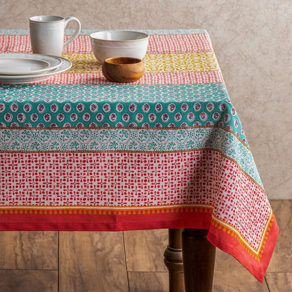 Maison d' Hermine Table Cloth Rectangle Table 100% Cotton 70 x 140 Inches Tablecloth Reusable Decorative for Dining Kitchen Room Farmhouse Home Gifts for Mothers Day Spring Summer - Provence