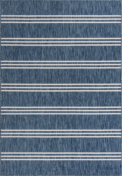 Unique Loom Outdoor Collection Area Rug - Anguilla (7' 1' x 10' Rectangle, Blue/ Ivory)