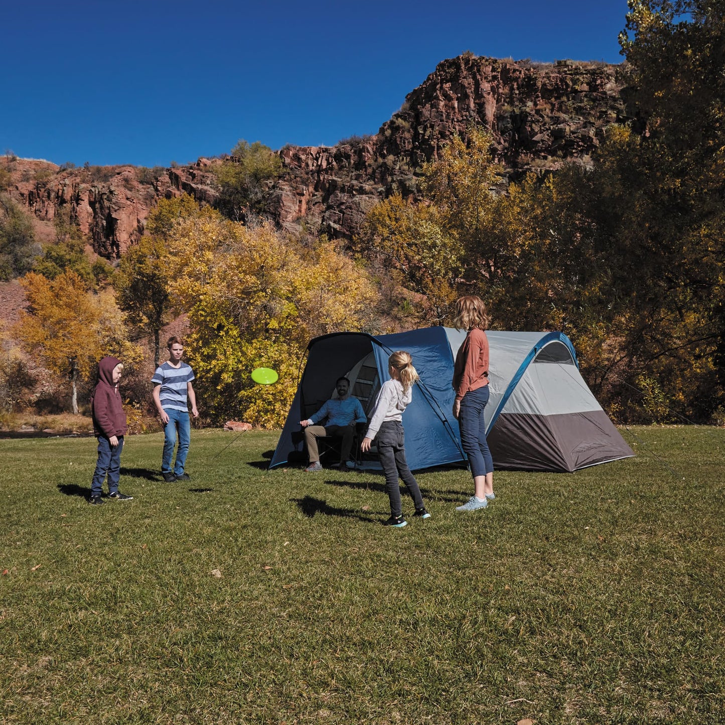 Wenzel Aspen Hills 8P Camp Cabin Tent – Huge 8 Person Car Camping Shelter, Fits 3 Queen Airbeds, 4 Windows, Waterproof Fly, 10 Year Warranty