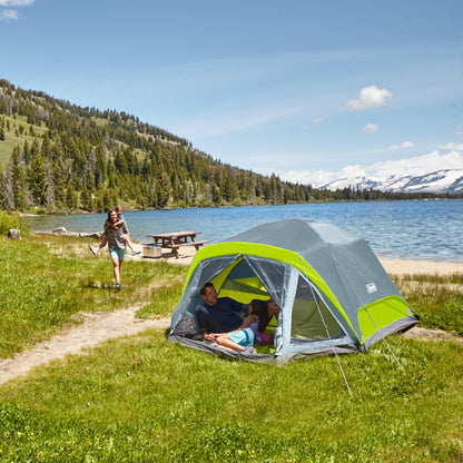 Coleman Skydome Camping Tent with Screened Porch & 5-Minute Setup, Weatherproof 4/6/8 Person Tent with Rainfly & Carry Bag, Made of PFAS-Free Materials