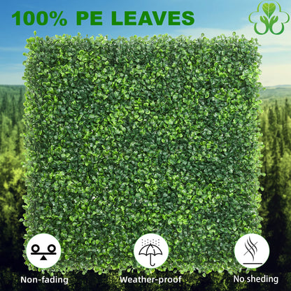 KASZOO 24 Pack 20"x20" Grass Wall Panels - Artificial Boxwood Panels for Greenery Wall Backdrop, Faux Greenery for Indoor Outdoor Decor, Garden Fence, Wedding, Privacy Screen, 66 Sq. Ft. Coverage
