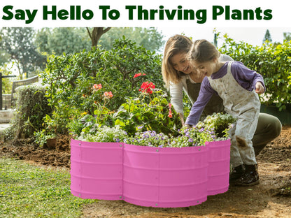 Plant & Plot Galvanized Raised Garden Beds Outdoor // 3×3×1 ft Planter Raised Beds for Gardening, Vegetables, Flowers // Large Metal Garden Box (Pink) // Patented Tool-Free Design