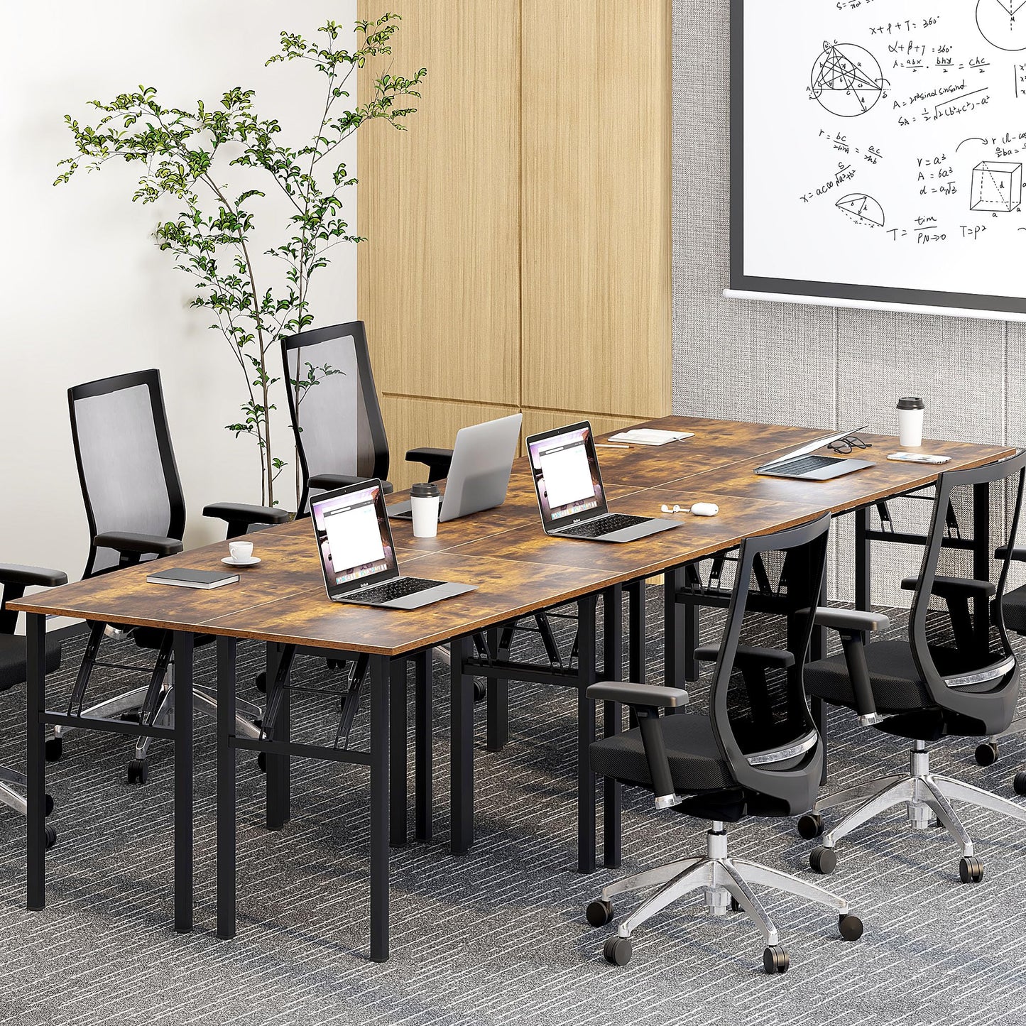 Need Office Computer Desk - 47.2L Sturdy and Heavy Duty Folding Laptop Table,Writing Table/Home Office Desk/Sewing Table,No Assembly Required,Rustic Brown AC5FB(120 * 60)