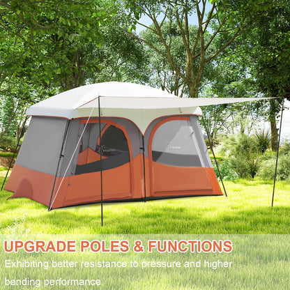 Vidalido Tents，6-8 Person Camping Tent with Extended Vestibule，2 Room Weather Resistant Family Tents，Easy Install Waterproof Outdoor Tent for Backpacking and Camping Hiking