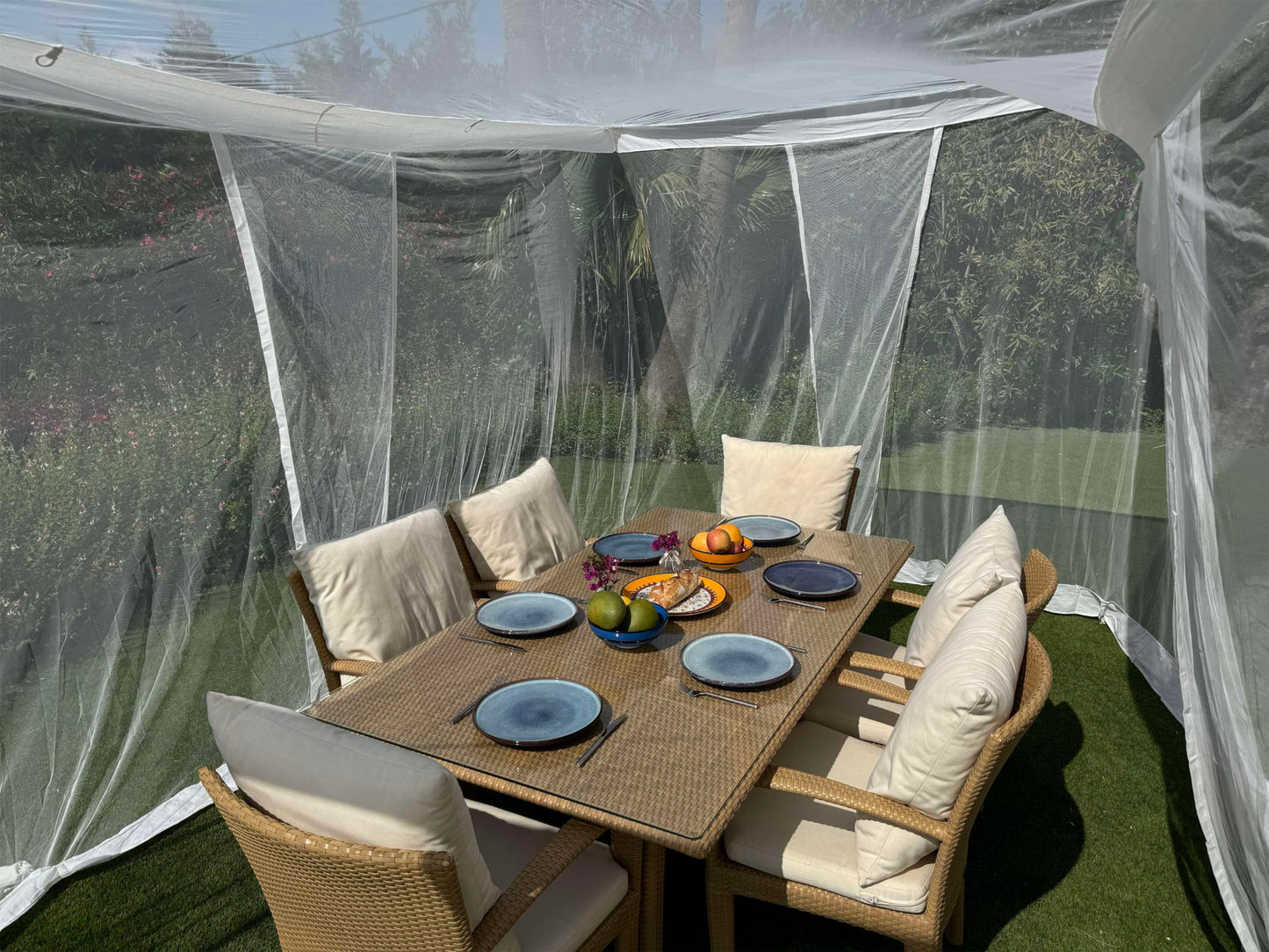 Mosquito Net for Patio 14.75 x 8.2 FT | Very Large Sizes & Fabric Designed for Outdoors | Insect House Screen Netting for Gazebo, Porch & Garden Terrace | White Outside Canopy Bug Protection