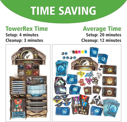 TowerRex Organizer for Mysterium Board Game and Hidden Signs Secrets And Lies Expansion Storage Instert Accessories Upgrade